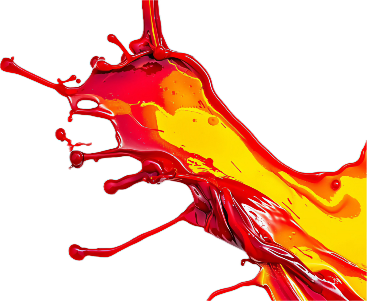 AI generated Vibrant Red and Yellow Paint Splash png