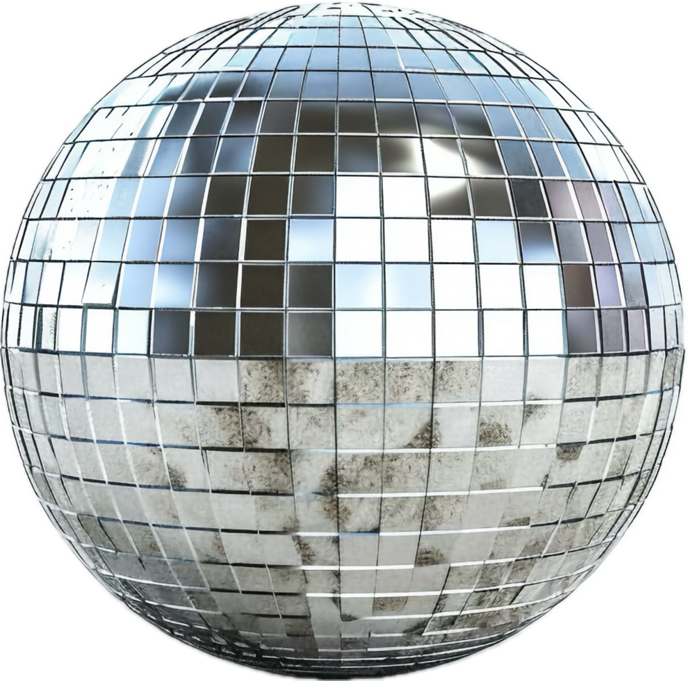 AI generated Classic Mirror Disco Ball for Dance Parties png