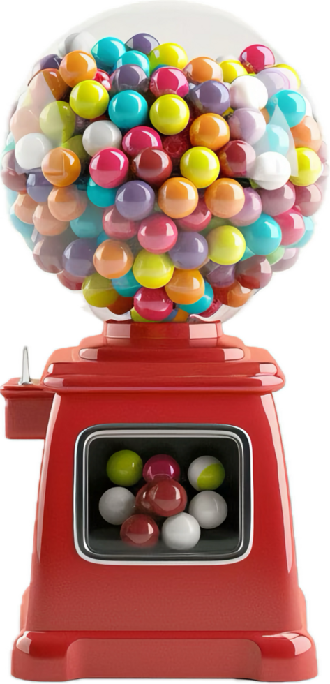 AI generated Vintage Red Gumball Machine png