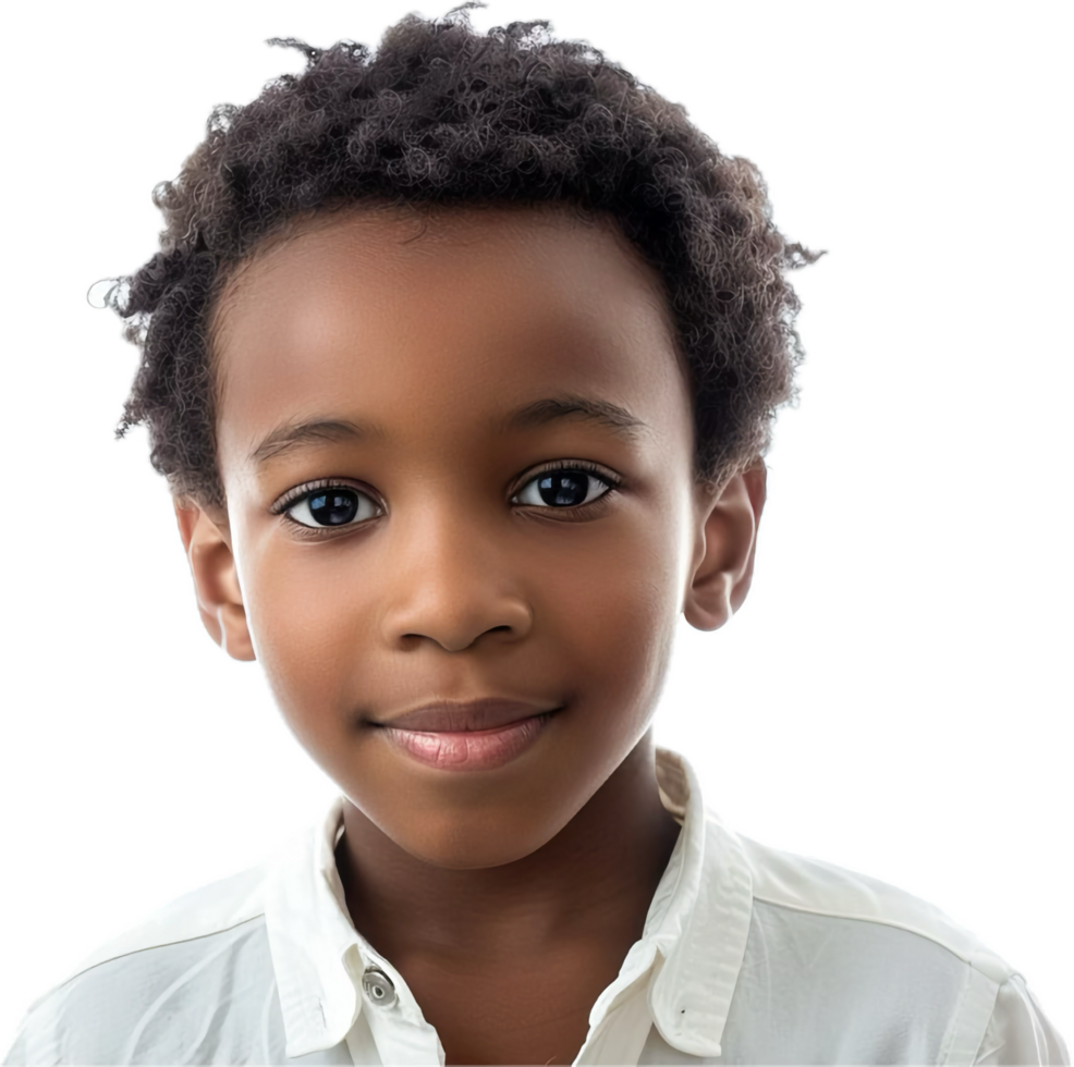 AI generated Smiling Young Boy in Colorful Plaid Shirt png