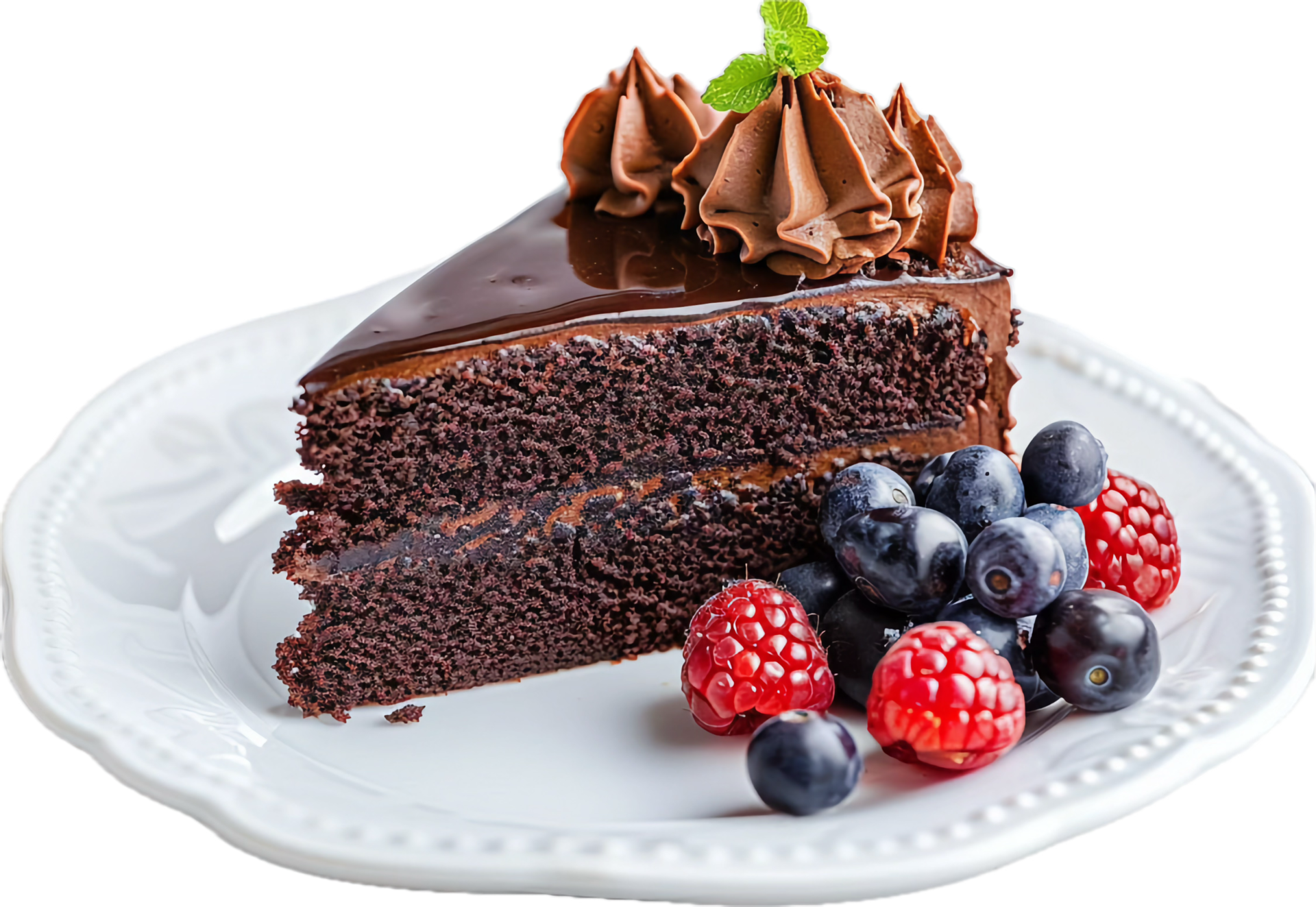AI generated Decadent Chocolate Cake with Fresh Berries png 42655271 PNG