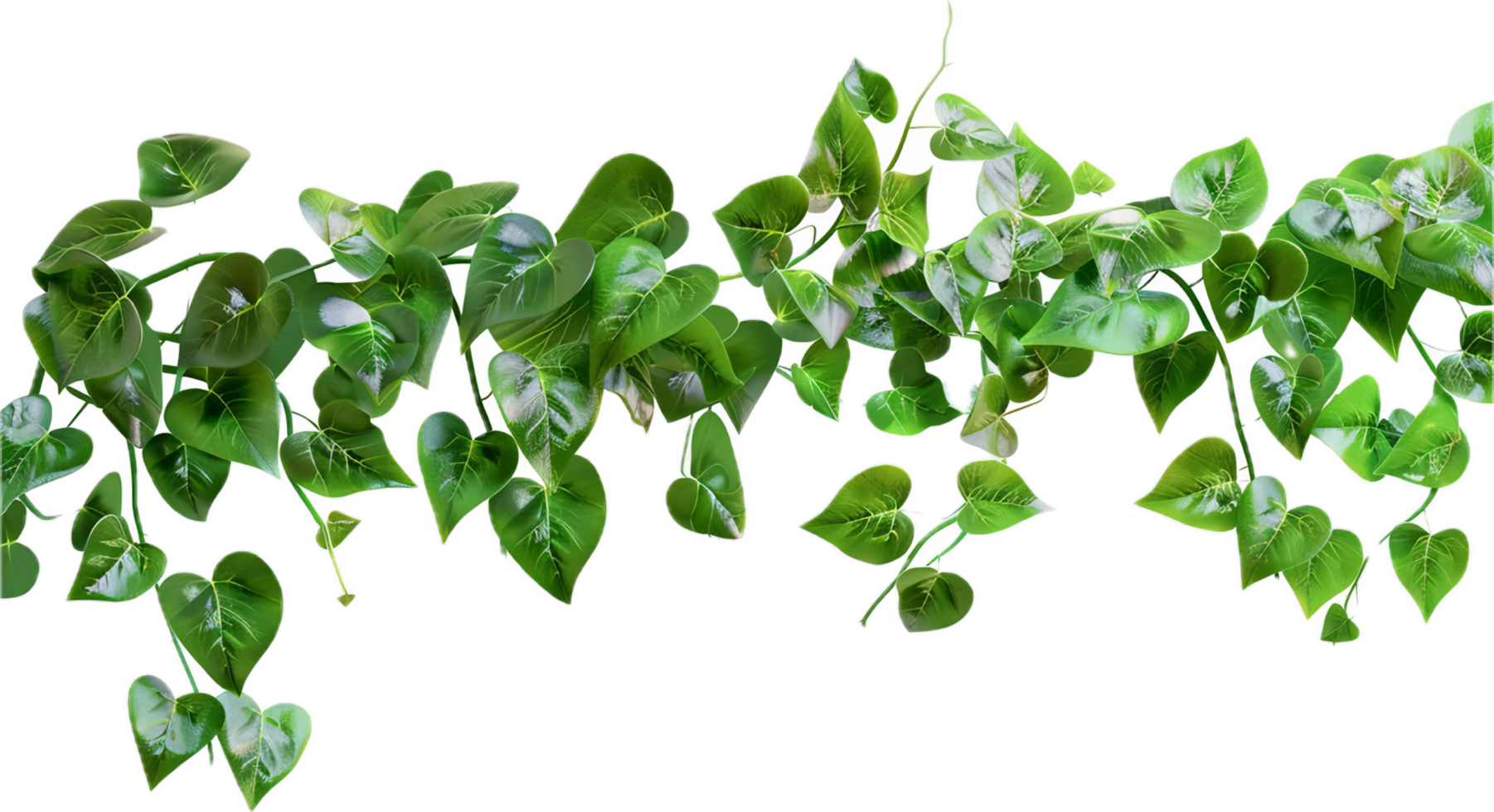 AI generated Lush Green Pothos Plant Leaves png