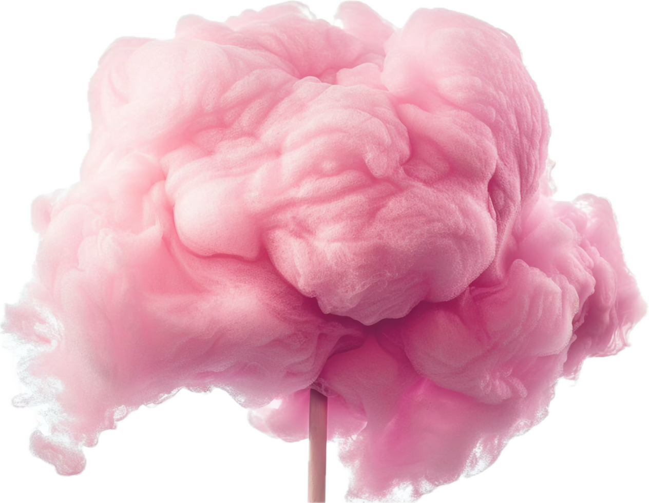 AI generated Fluffy Pink Cotton Candy on Stick png