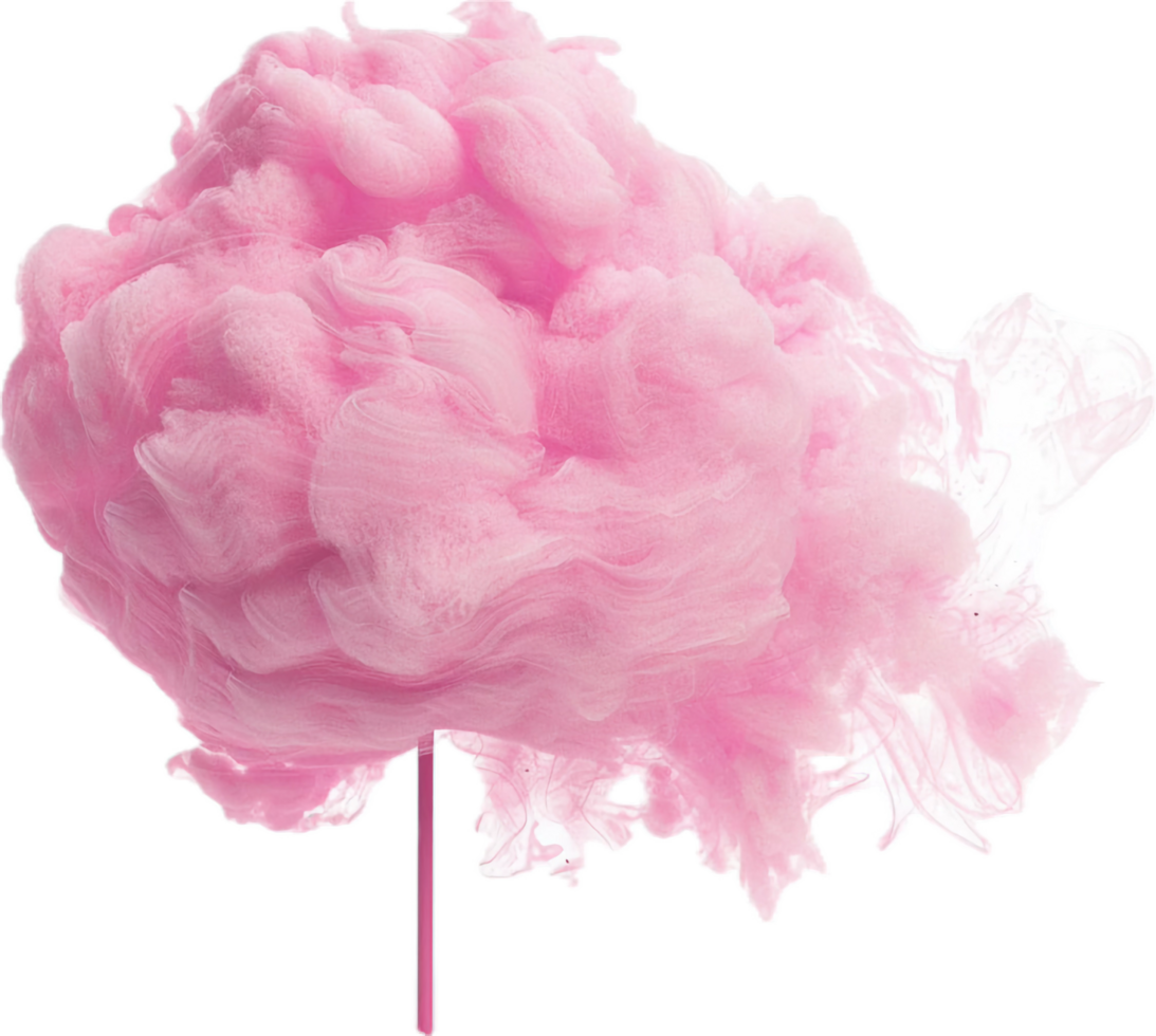 AI generated Fluffy Pink Cotton Candy on Stick png