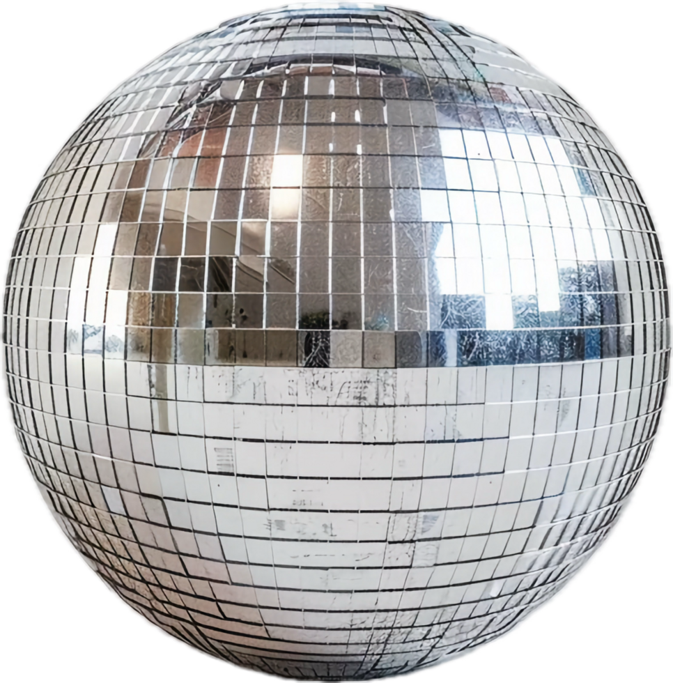 AI generated Classic Mirror Disco Ball for Dance Parties png