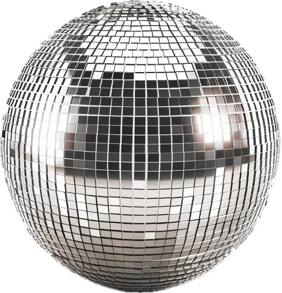 AI generated Classic Mirror Disco Ball for Dance Parties png