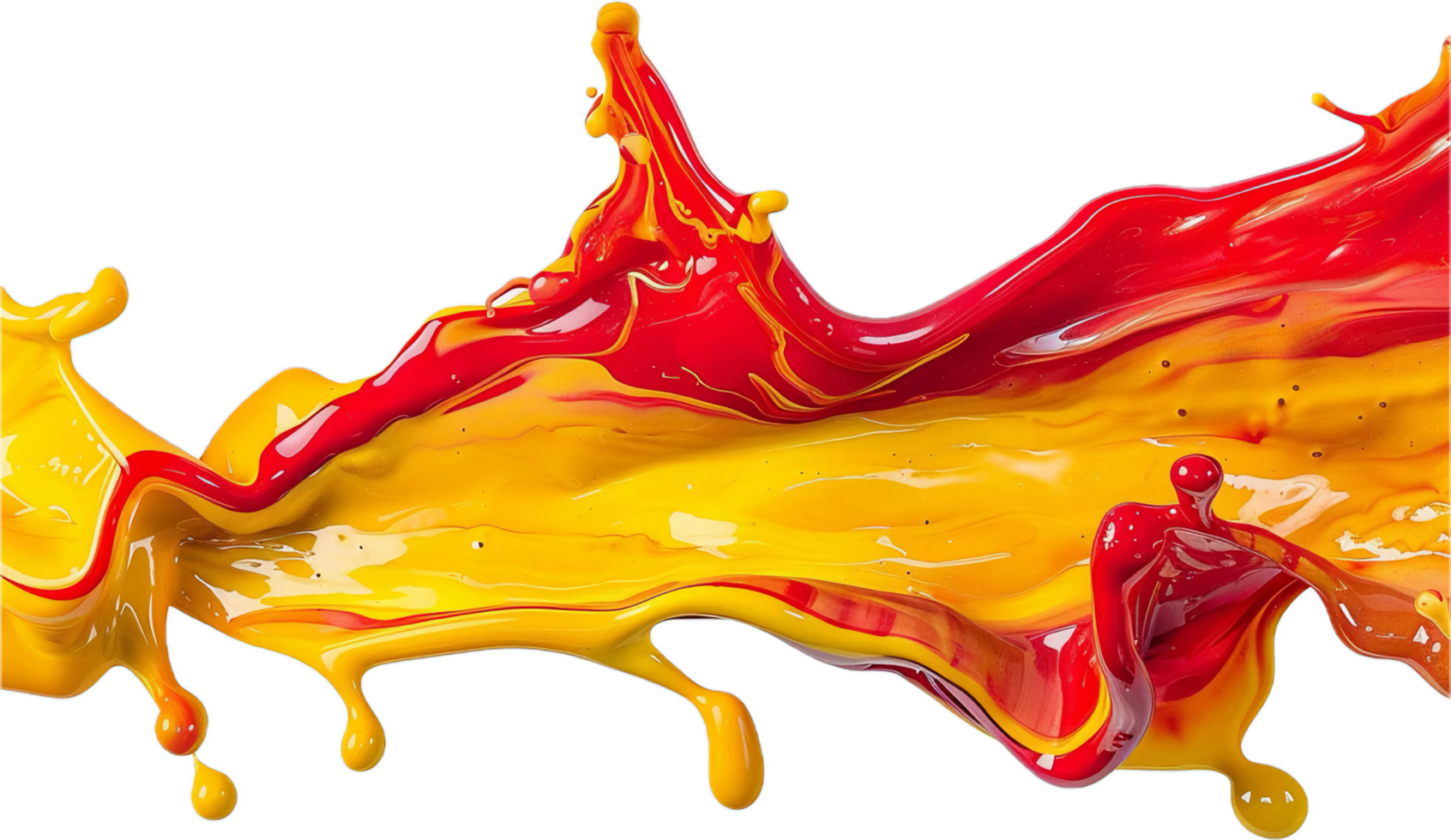 AI generated Vibrant Red and Yellow Paint Splash png