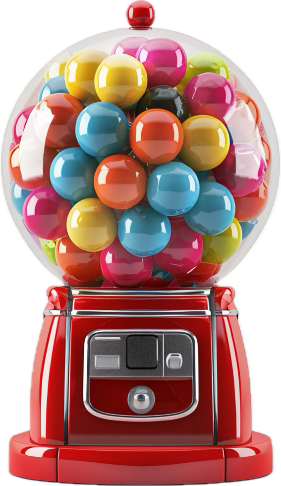 AI generated Vintage Red Gumball Machine png