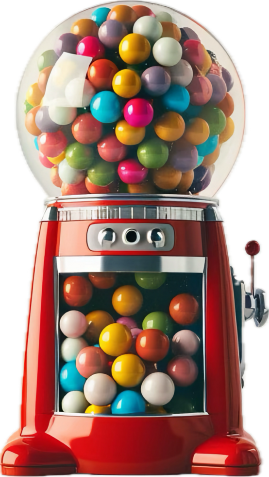 AI generated Vintage Red Gumball Machine png