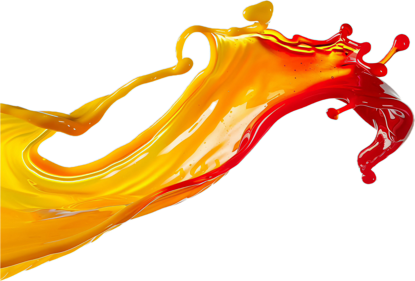 AI generated Vibrant Red and Yellow Paint Splash png