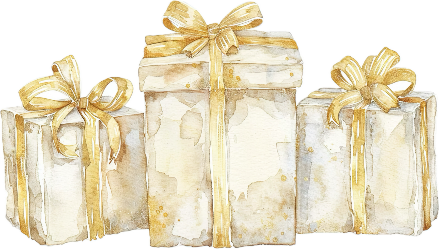 AI generated Watercolor Painting of a Gift Box with Bow png