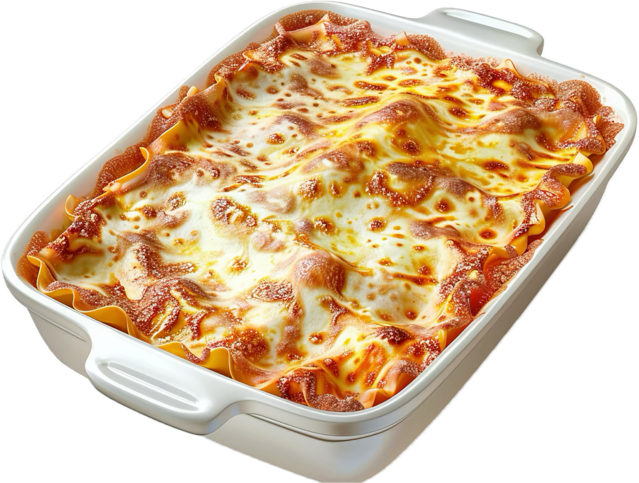 AI generated Baked Lasagna Dish Garnished with Fresh Basil png
