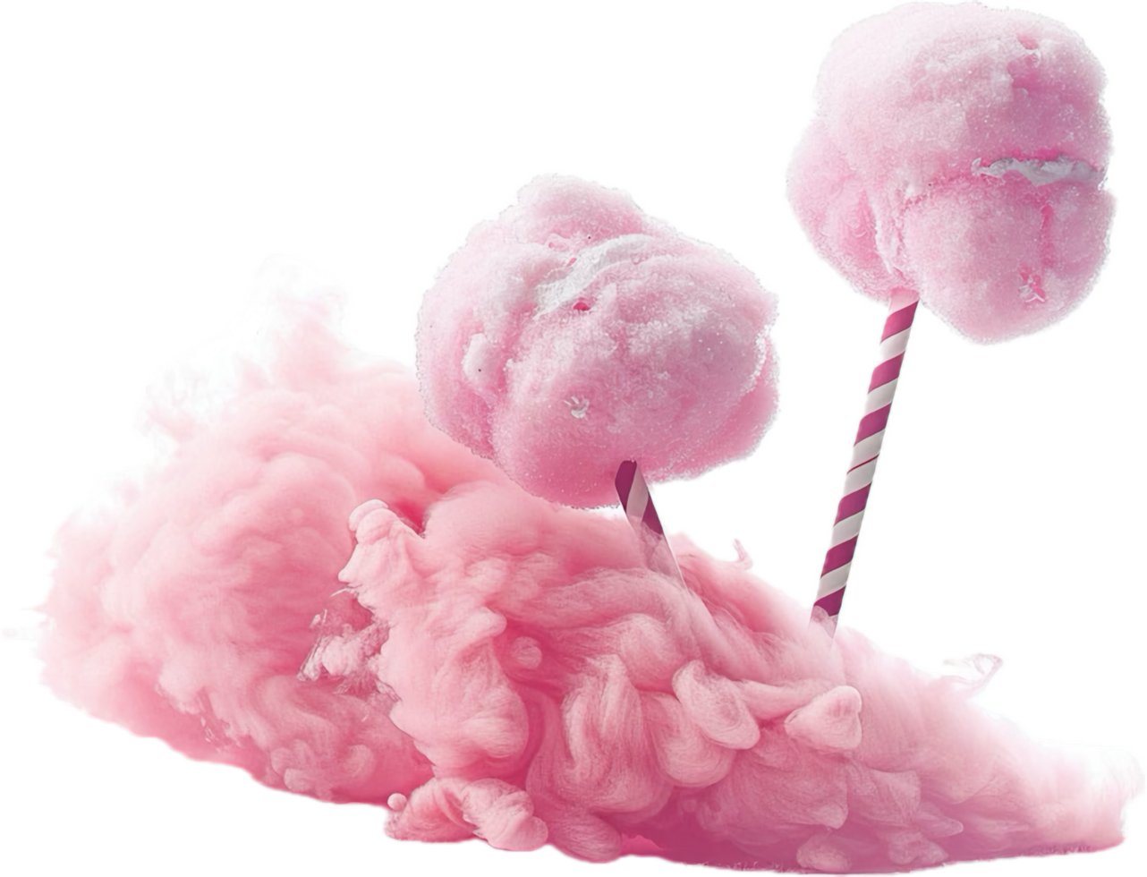 AI generated Fluffy Pink Cotton Candy on Stick png