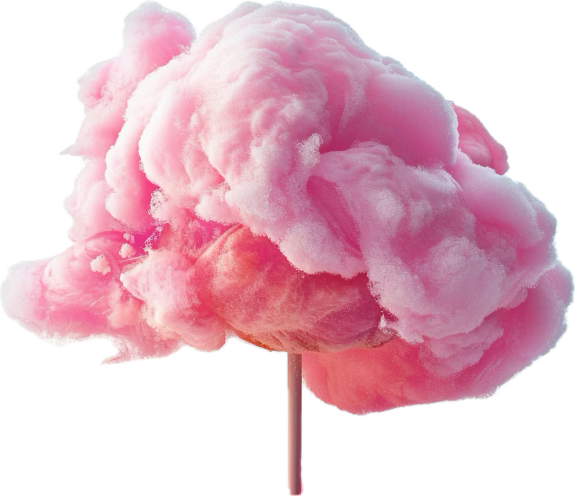 AI generated Fluffy Pink Cotton Candy on Stick png