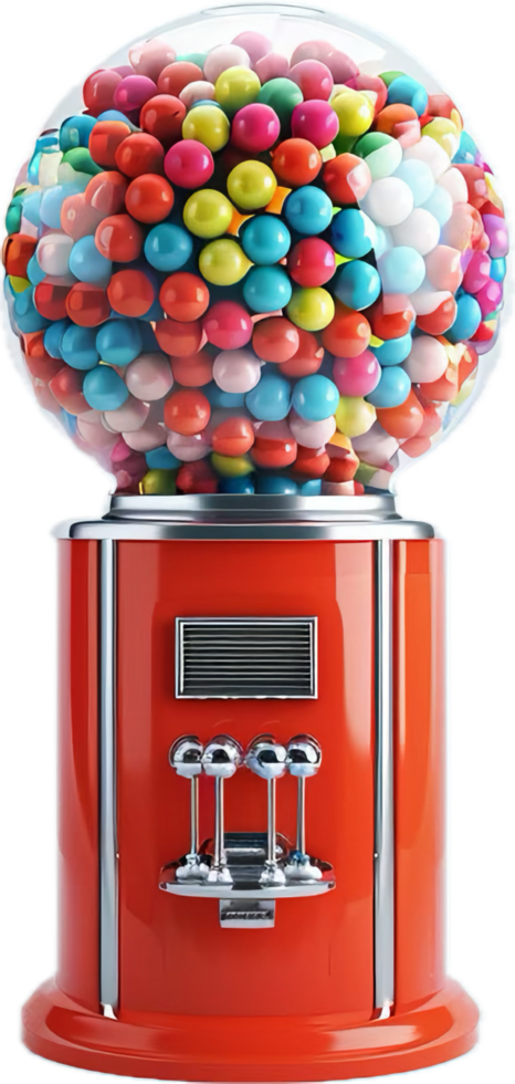 AI generated Vintage Red Gumball Machine png