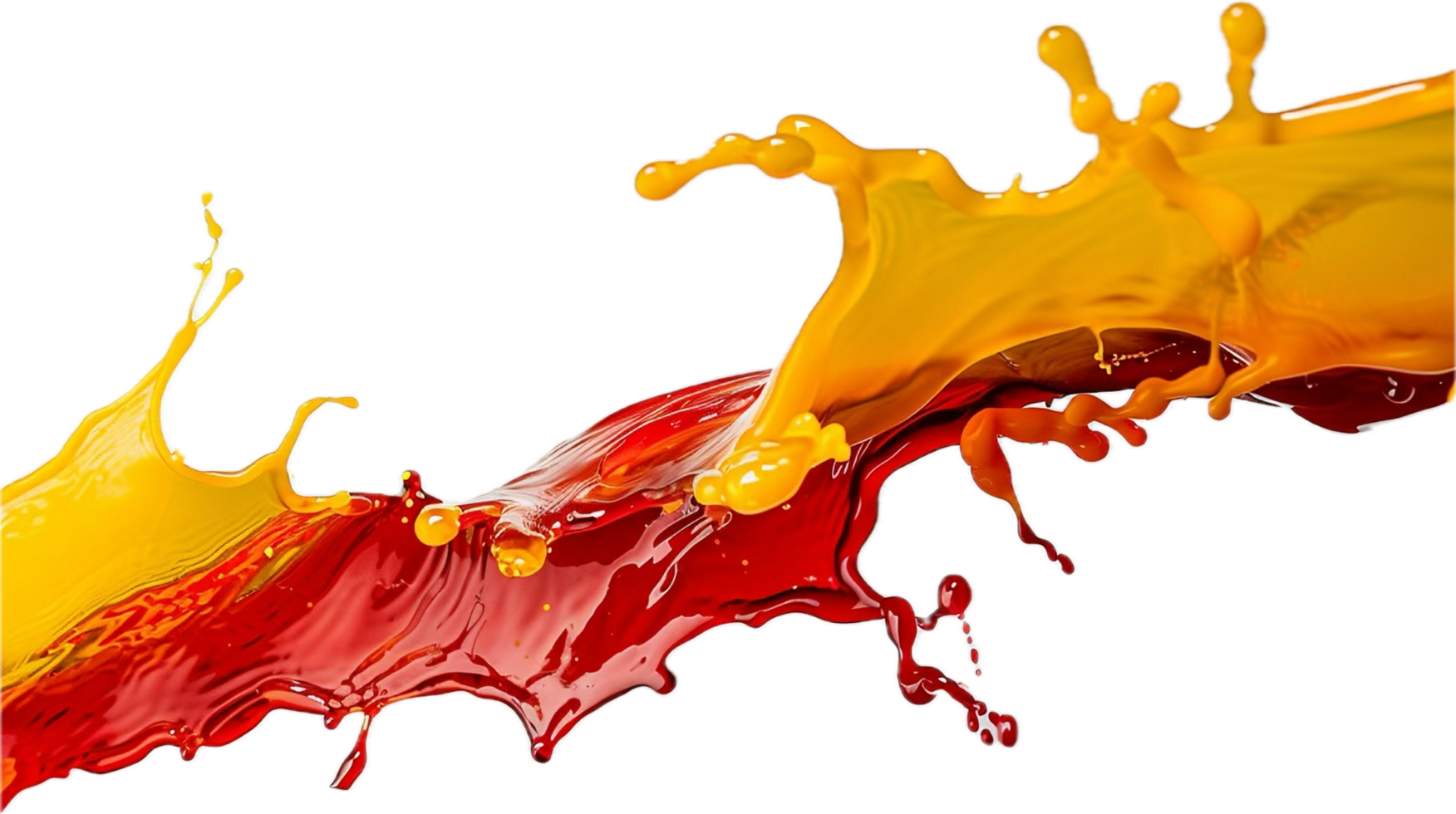 AI generated Vibrant Red and Yellow Paint Splash png