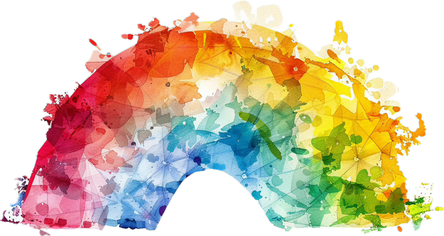 AI generated Abstract Watercolor Rainbow Paint Splash png