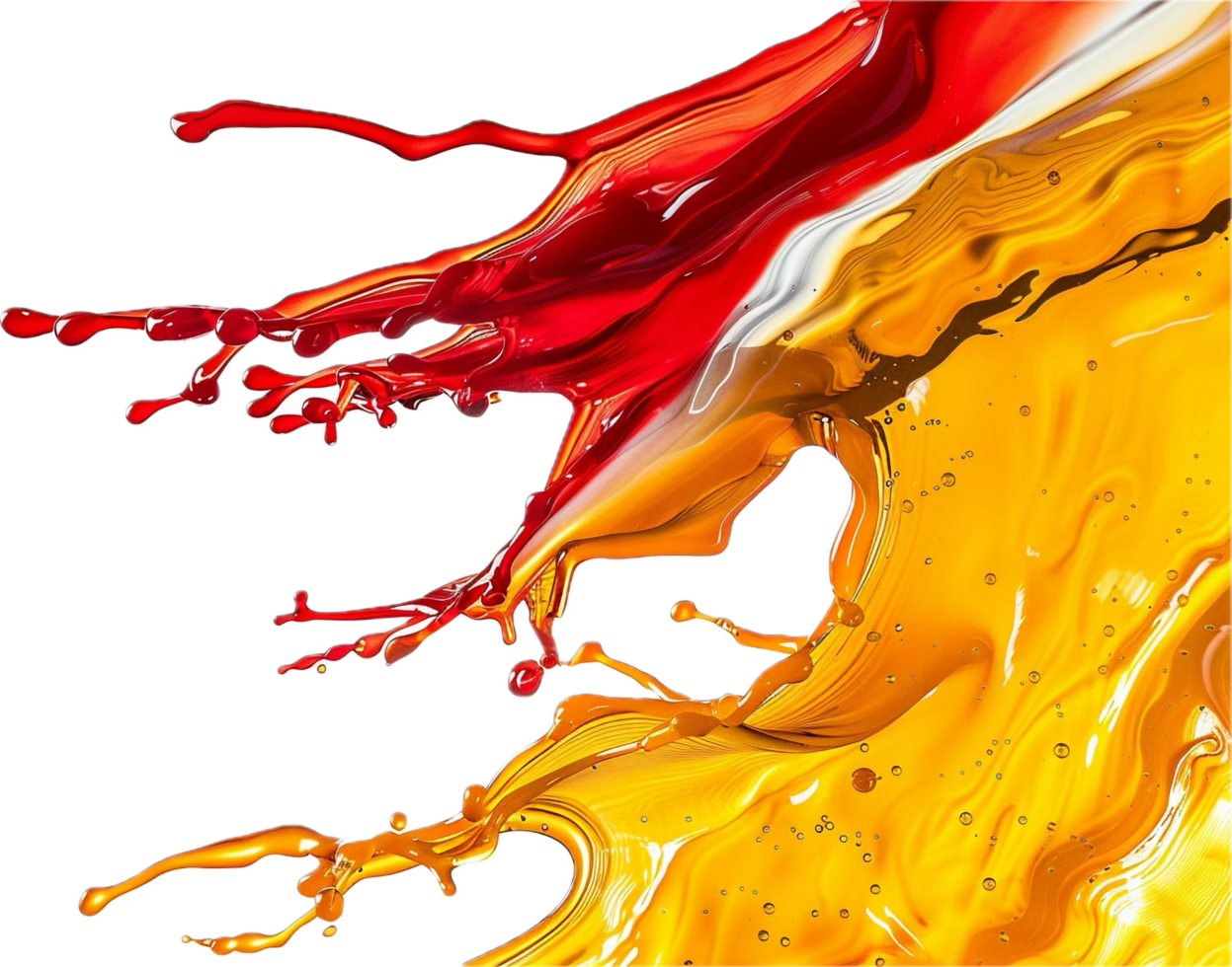 AI generated Vibrant Red and Yellow Paint Splash png