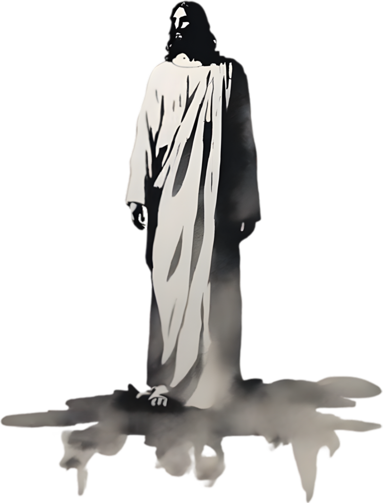 AI generated Watercolor painting of Jesus Christ in an impressionist style. png