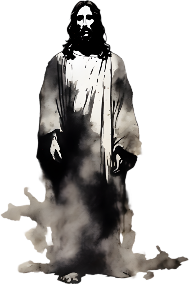 ai généré aquarelle La peinture de Jésus Christ dans un impressionniste style. png