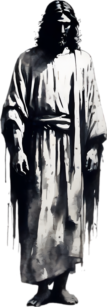 AI generated Watercolor painting of Jesus Christ in an impressionist style. png