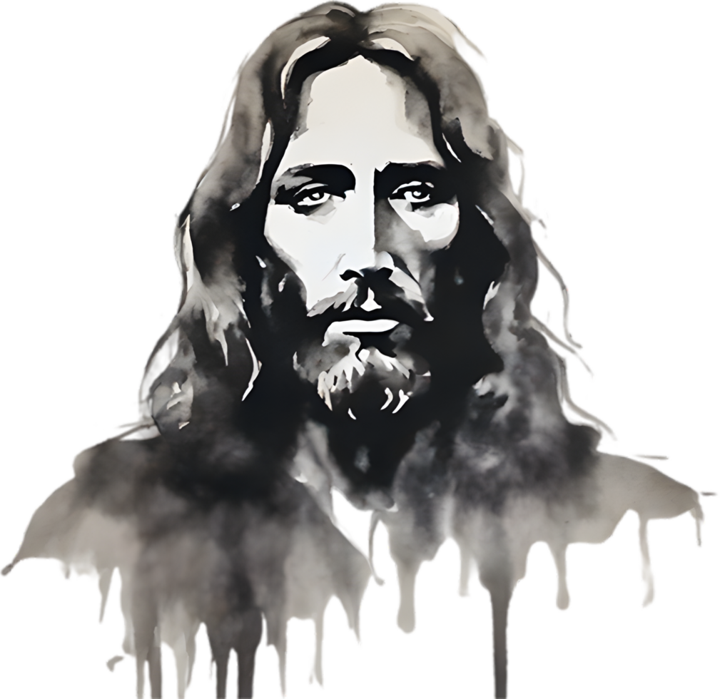 AI generated Watercolor painting of Jesus Christ in an impressionist style. png