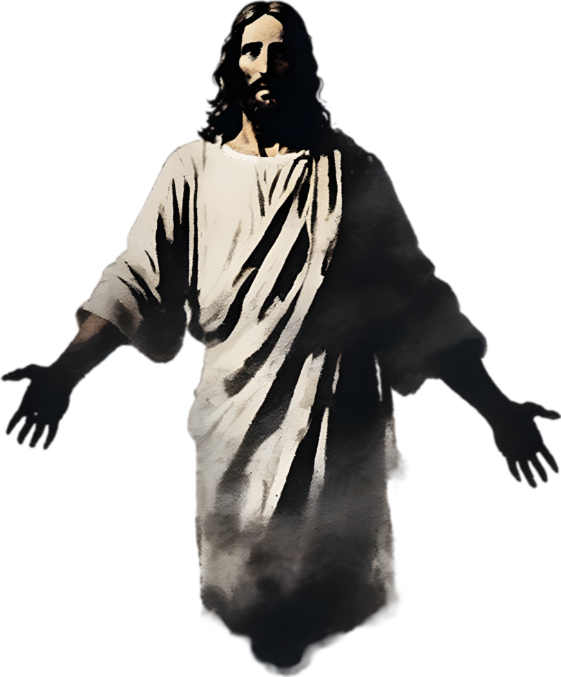AI generated Watercolor painting of Jesus Christ in an impressionist style. png
