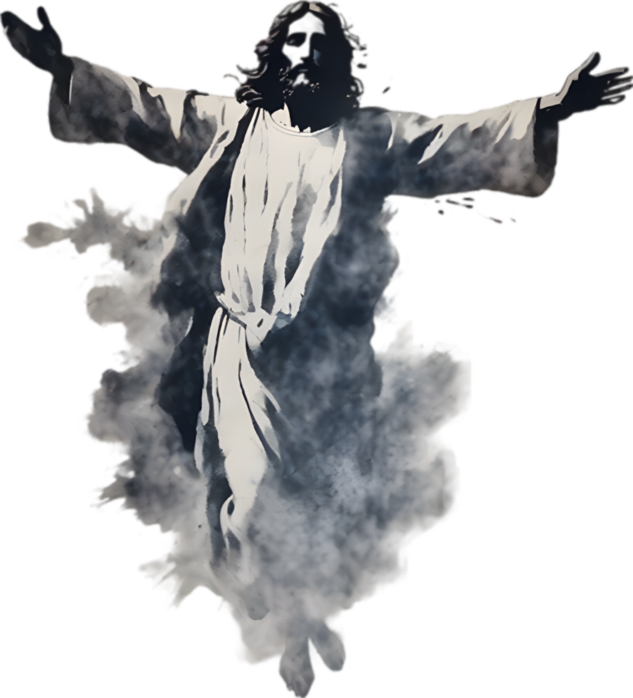 AI generated Watercolor painting of Jesus Christ in an impressionist style. png