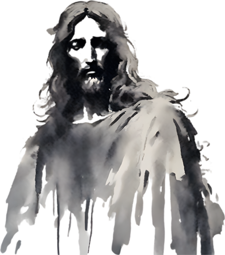 AI generated Watercolor painting of Jesus Christ in an impressionist style. png