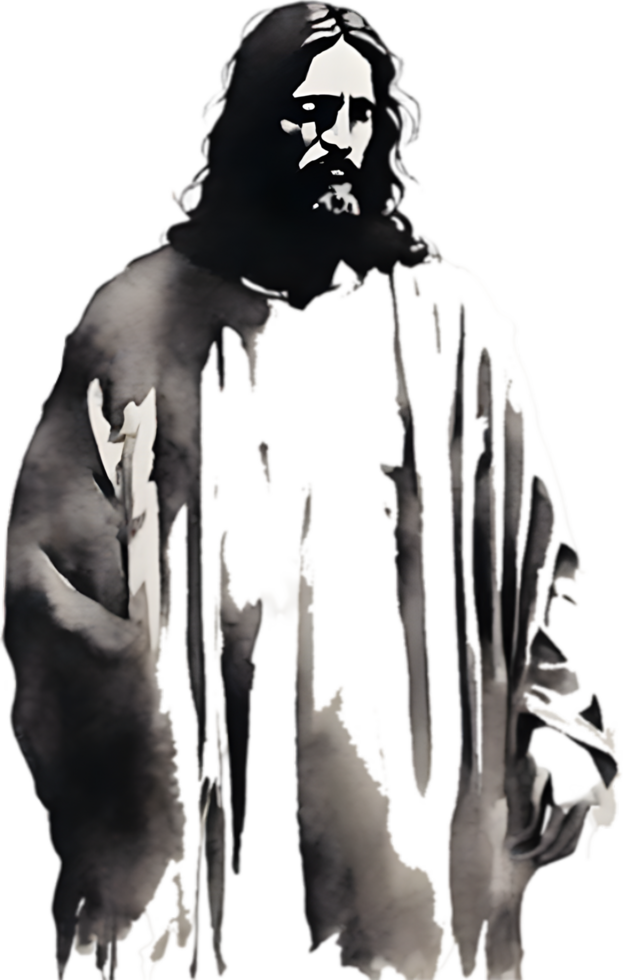 AI generated Watercolor painting of Jesus Christ in an impressionist style. png