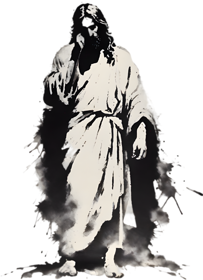 AI generated Watercolor painting of Jesus Christ in an impressionist style. png