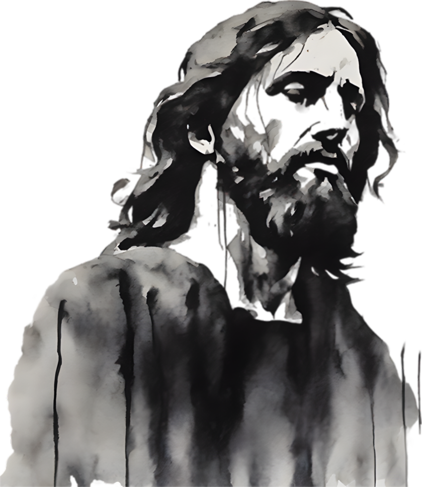 AI generated Watercolor painting of Jesus Christ in an impressionist style. png