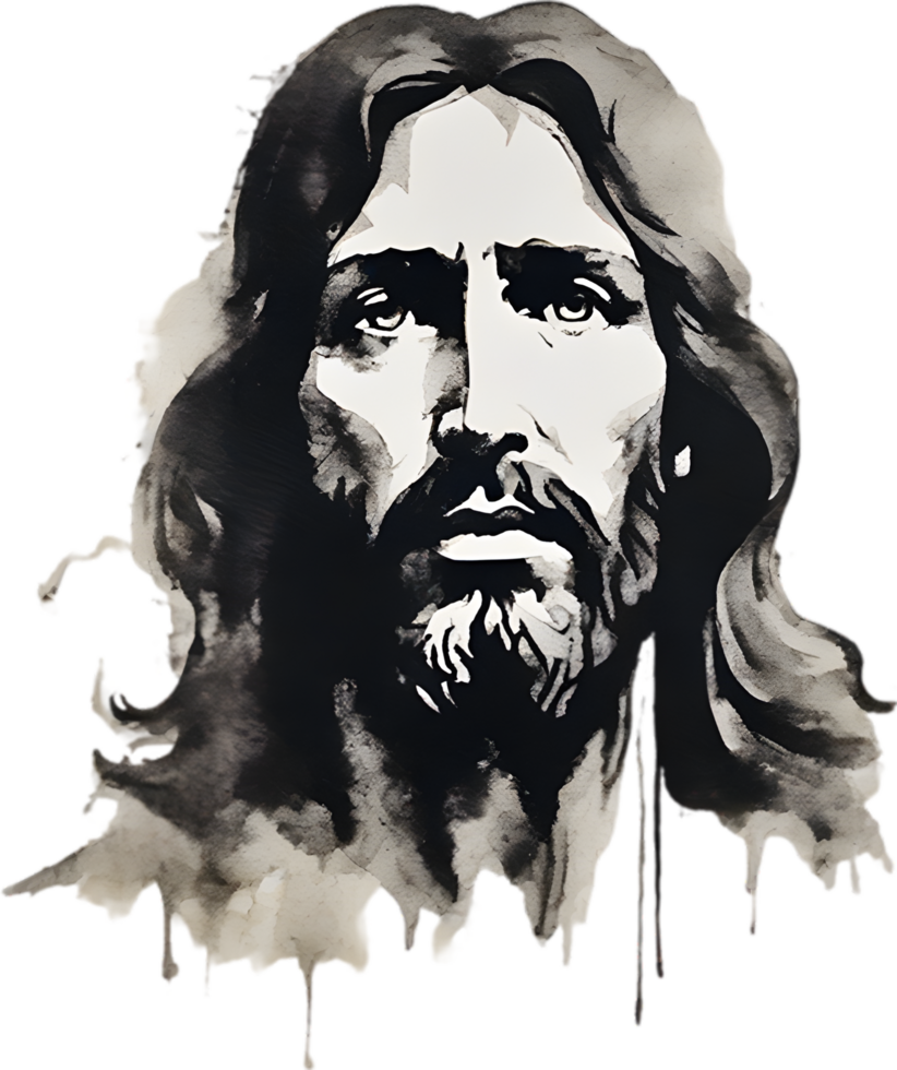 AI generated Watercolor painting of Jesus Christ in an impressionist style. png