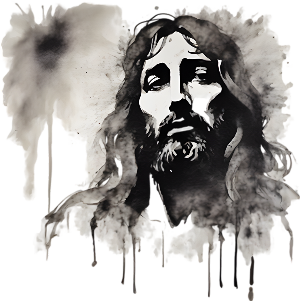 AI generated Watercolor painting of Jesus Christ in an impressionist style. png