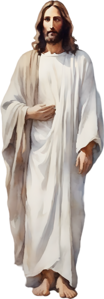 AI generated Watercolor painting of Jesus Christ in an impressionist style. png