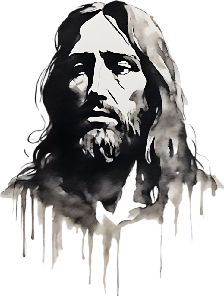 AI generated Watercolor painting of Jesus Christ in an impressionist style. png