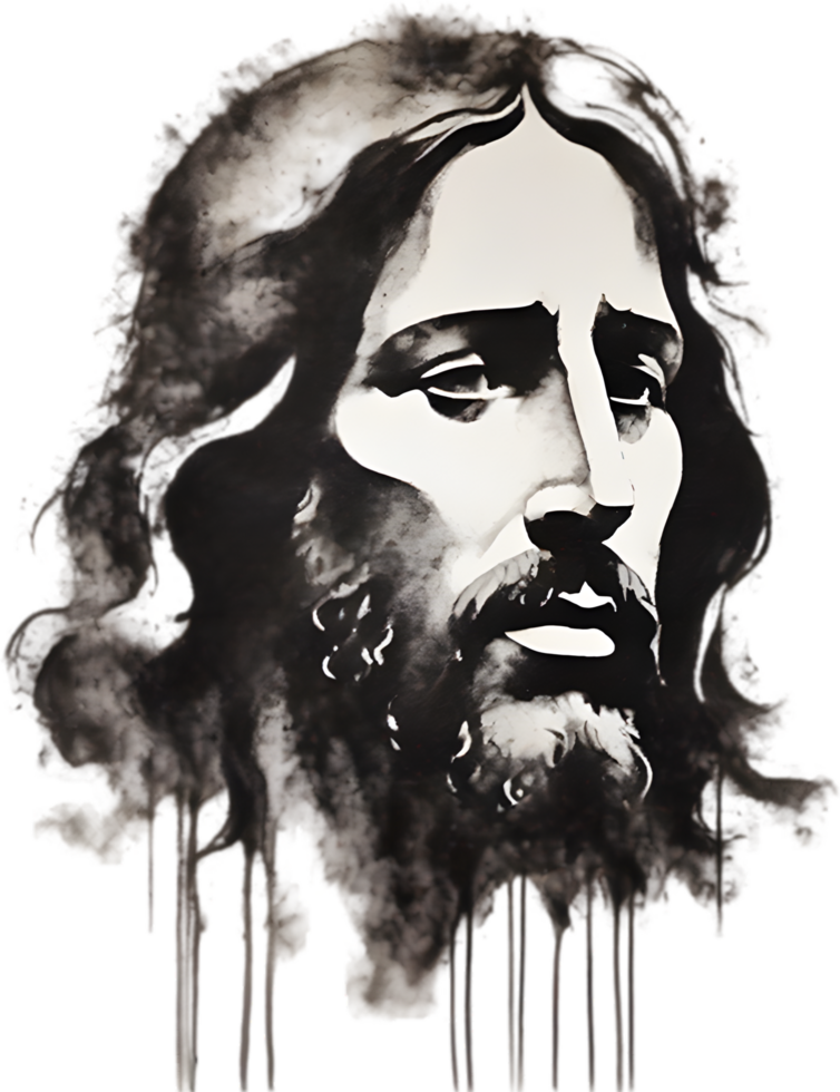 AI generated Watercolor painting of Jesus Christ in an impressionist style. png