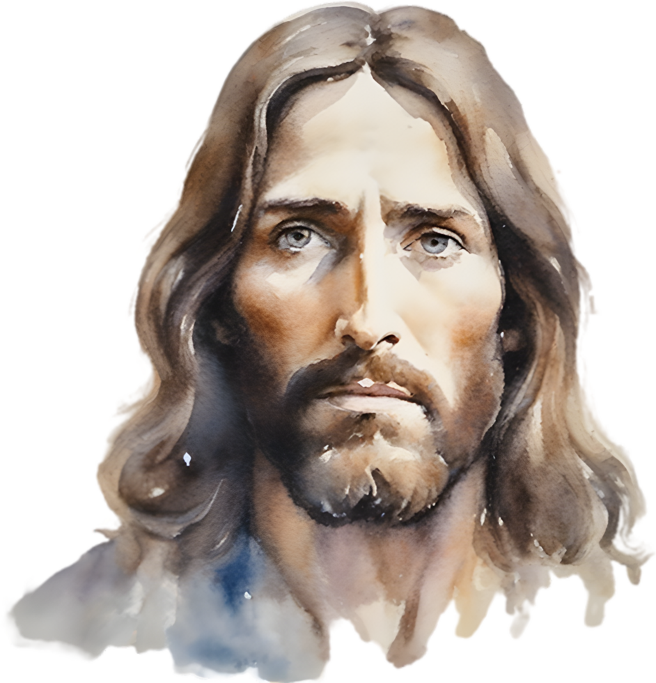 ai généré aquarelle La peinture de Jésus Christ dans un impressionniste style. png