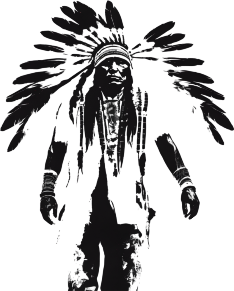 AI generated Portrait of a Native American Indian. png