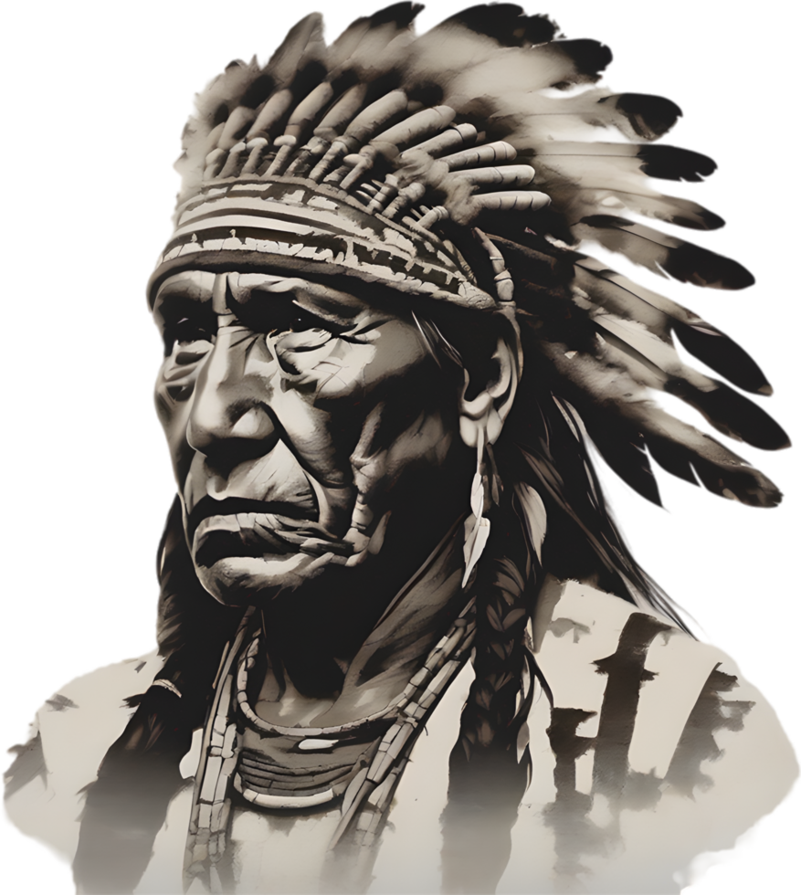 AI generated Portrait of a Native American Indian. png