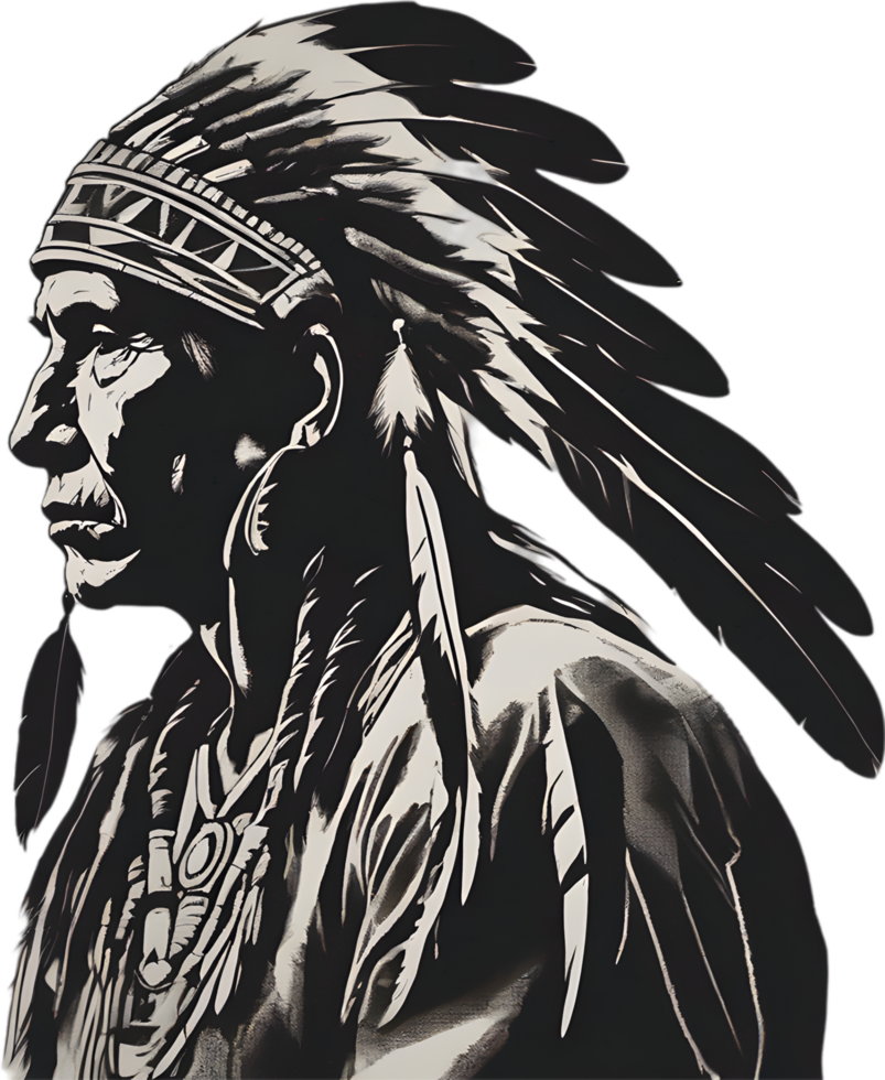 AI generated Portrait of a Native American Indian. png