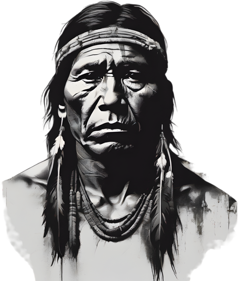 AI generated Portrait of a Native American Indian. png