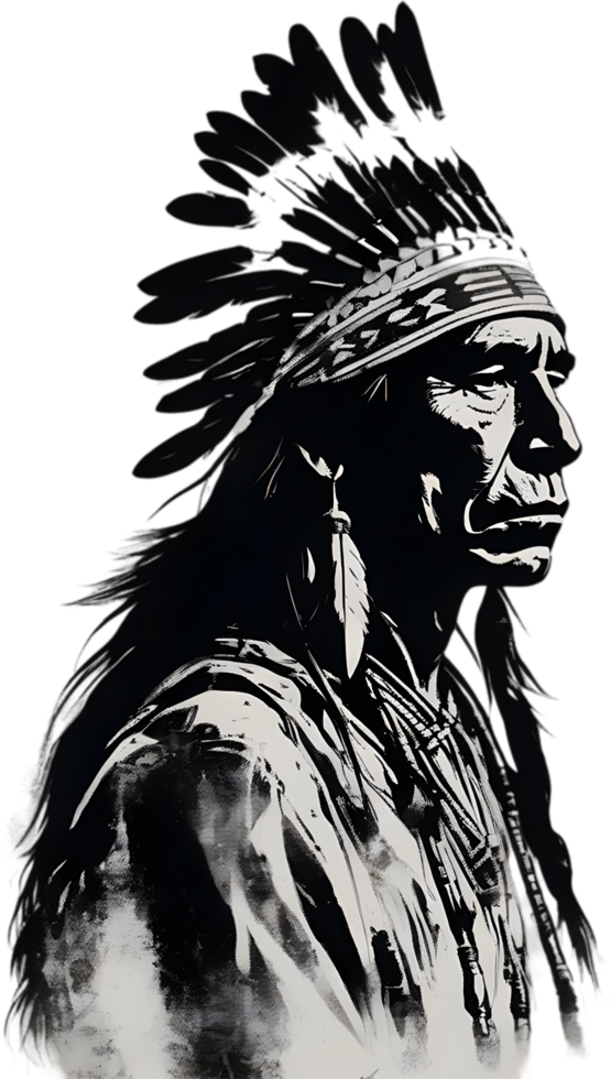 AI generated Portrait of a Native American Indian. png