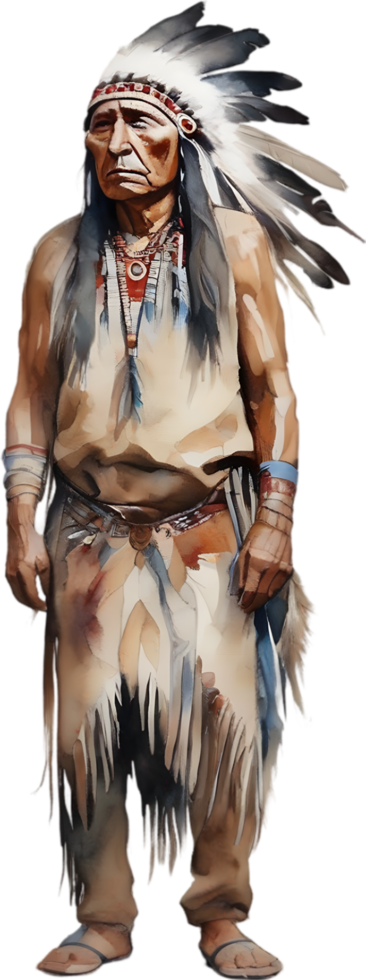 AI generated Portrait of a Native American Indian. png