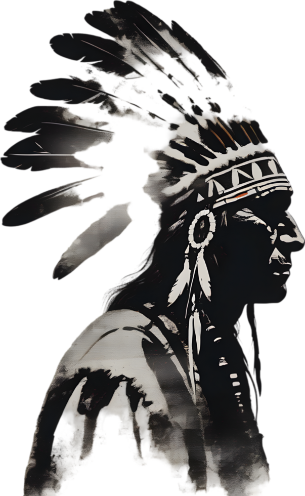AI generated Portrait of a Native American Indian. png