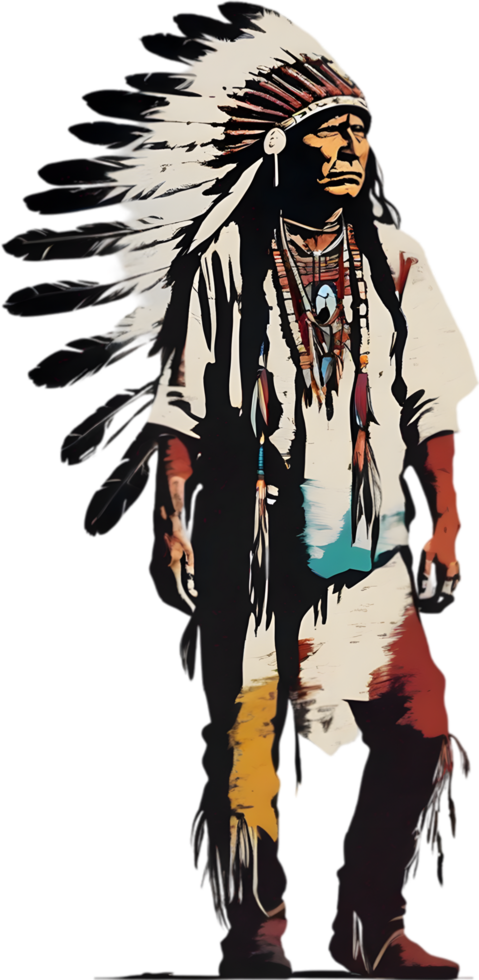 AI generated Portrait of a Native American Indian. png
