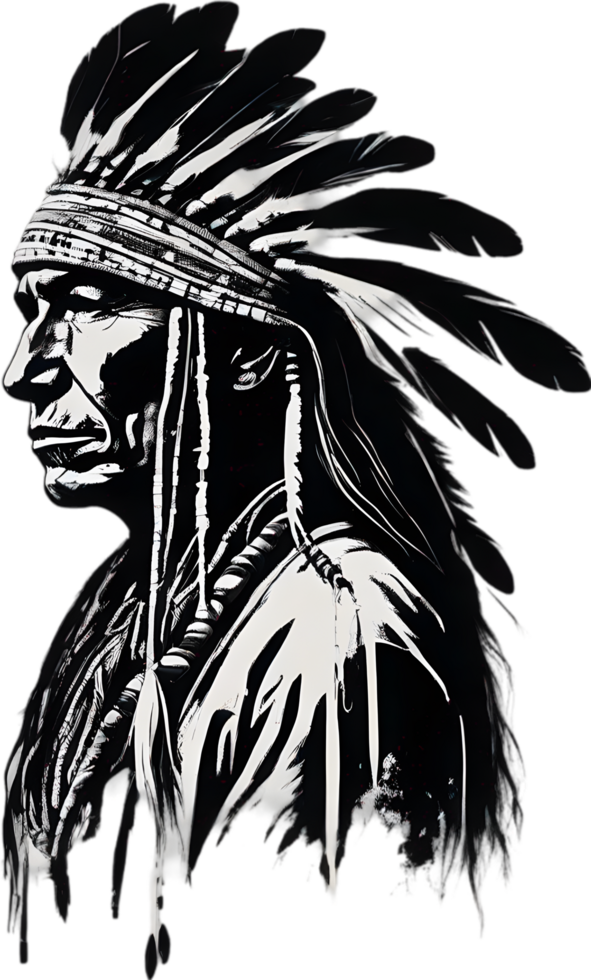 AI generated Portrait of a Native American Indian. png