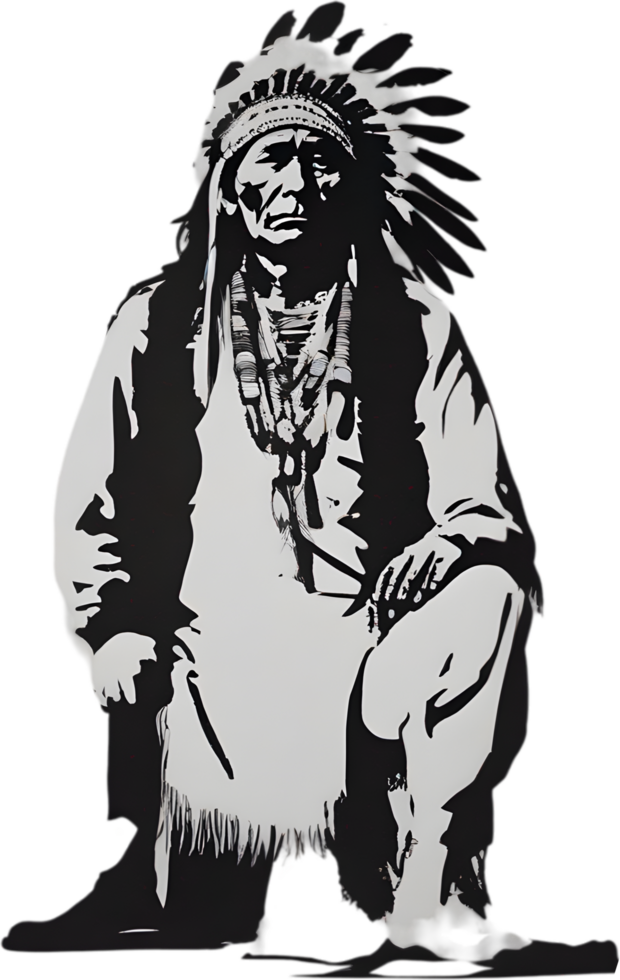 AI generated Portrait of a Native American Indian. png