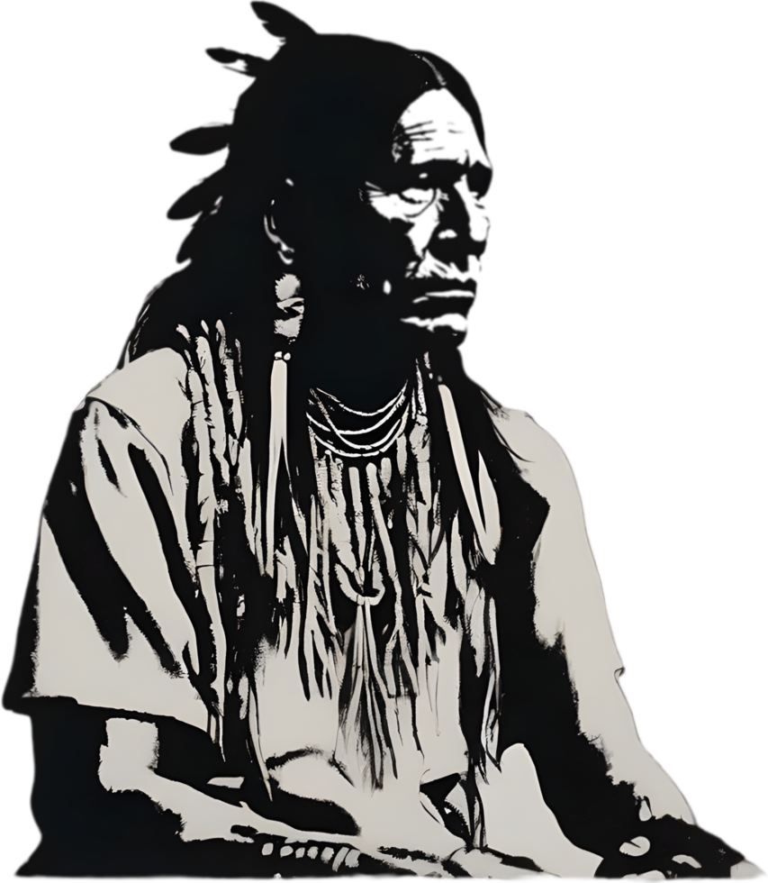 AI generated Portrait of a Native American Indian. png