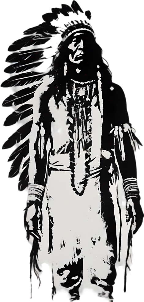 ai generado retrato de un nativo americano indio. png